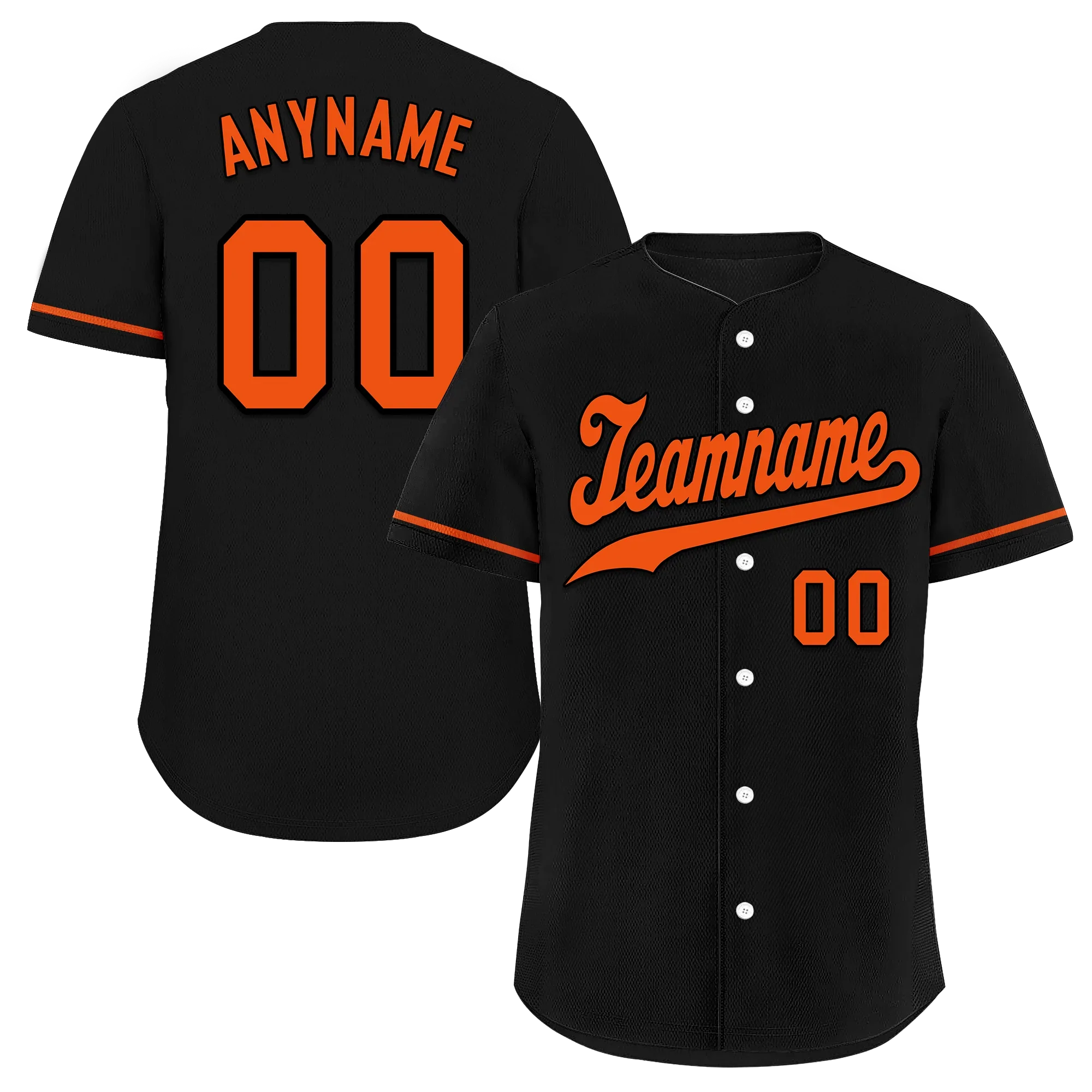 Custom Black Orange Classic Style Orange Personalized Authentic Baseball Jersey BSBJ01-bd0fa0b - Coolcustomize