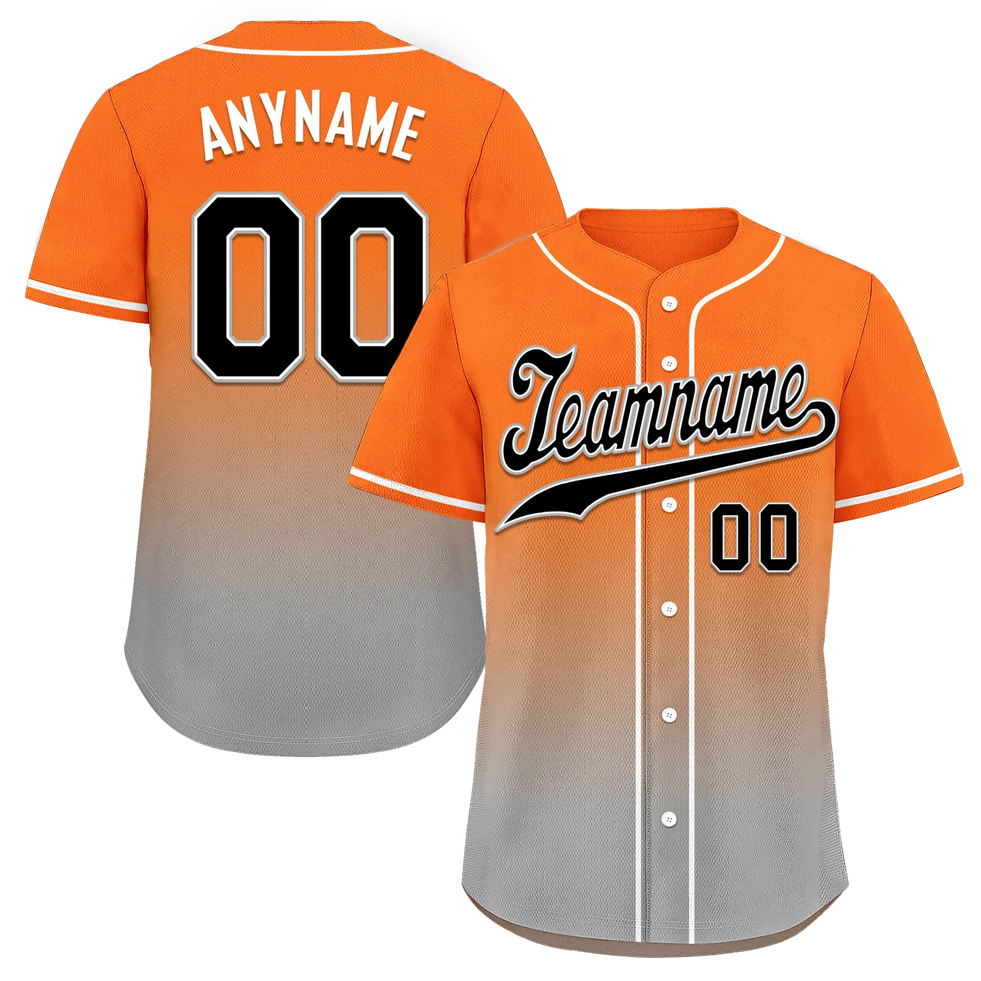 Custom Orange Grey Fade Fashion Personalized Authentic Baseball Jersey BSBJ01-D0a70ec - Coolcustomize