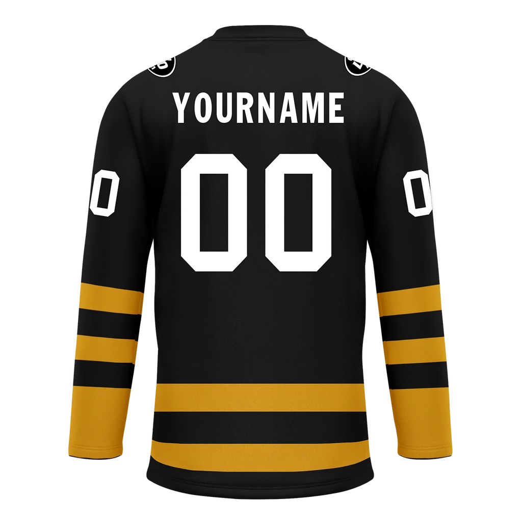 Custom Black Yellow Personalized Hockey Jersey HCKJ01-D0a70ee - Coolcustomize