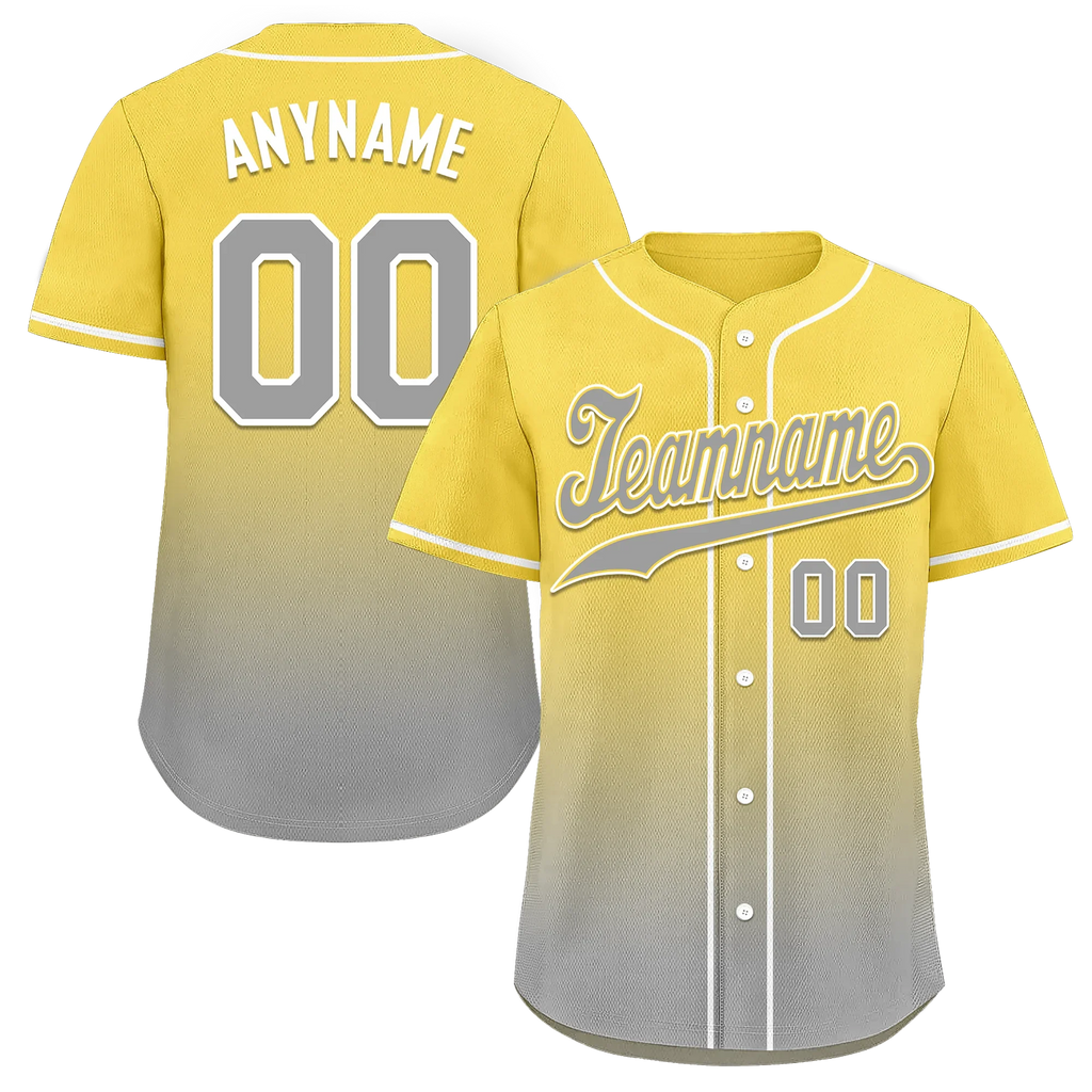 Custom Yellow Grey Fade Fashion Personalized Authentic Baseball Jersey BSBJ01-D0a70fb - Coolcustomize