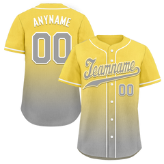 Custom Yellow Grey Fade Fashion Personalized Authentic Baseball Jersey BSBJ01-D0a70fb