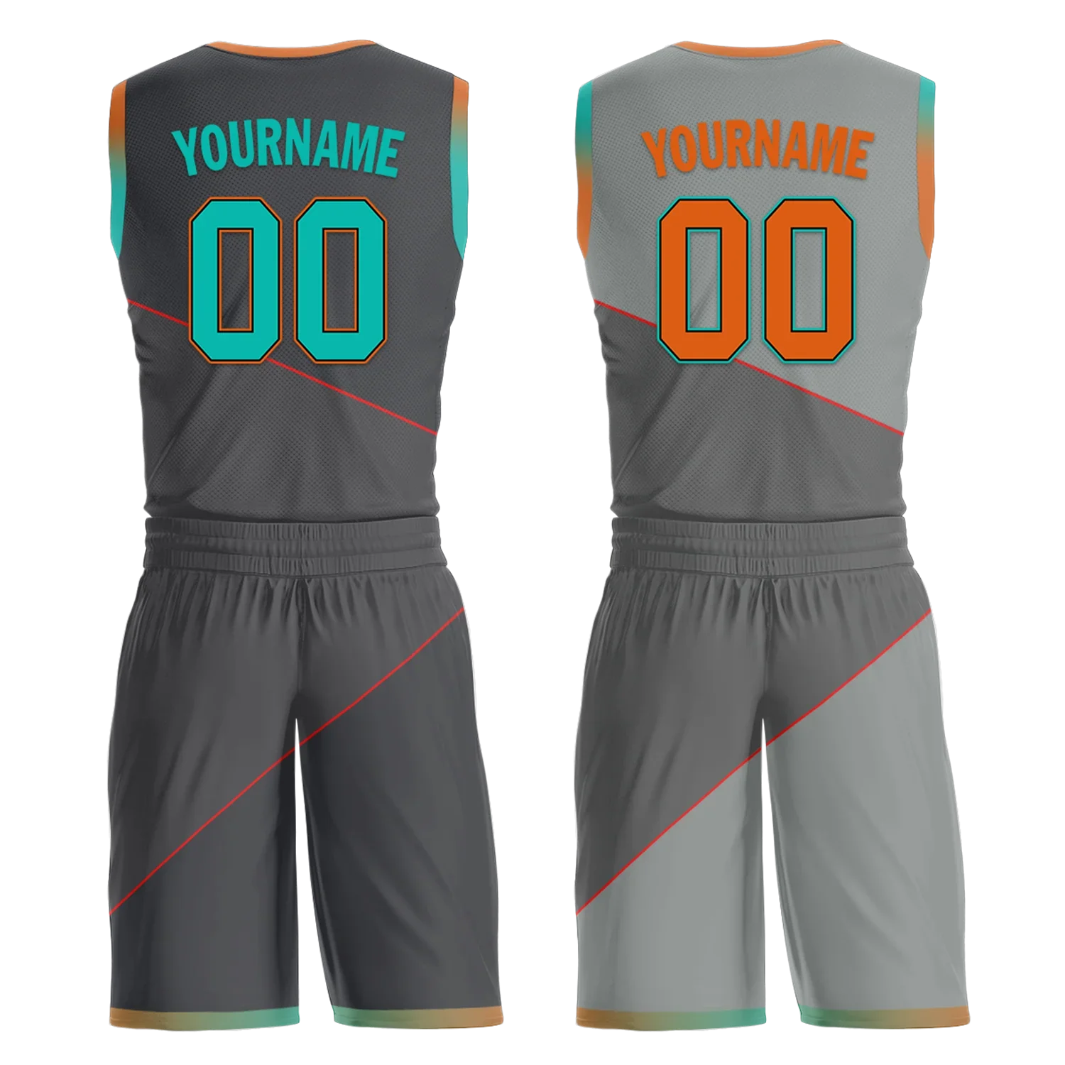 Custom Gray Classic Style Reversible Basketball Uniform Personalized Ordinary BBJR-D017024 - Coolcustomize