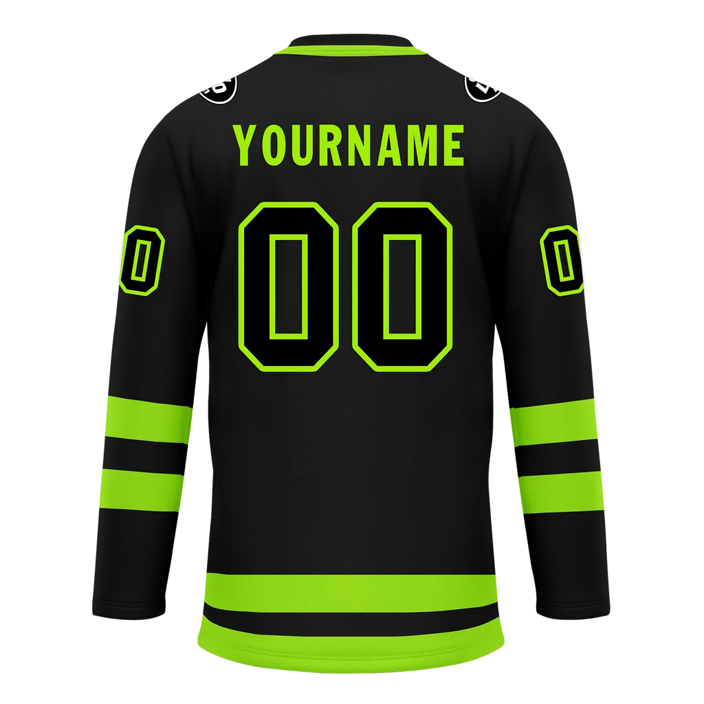 Custom Black Green Personalized Hockey Jersey HCKJ01-D0a70b8 - Coolcustomize