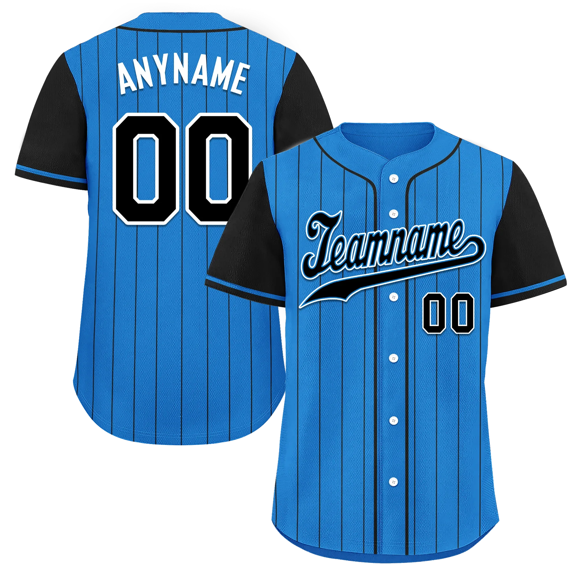 Custom Blue Black Stripe Fashion Personalized Authentic Baseball Jersey BSBJ01-D017213 - Coolcustomize