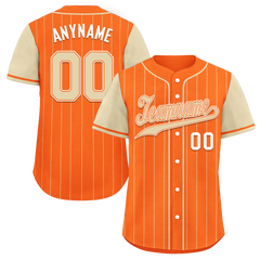 Custom Orange Yellow Stripe Fashion Personalized Authentic Baseball Jersey BSBJ01-D017235