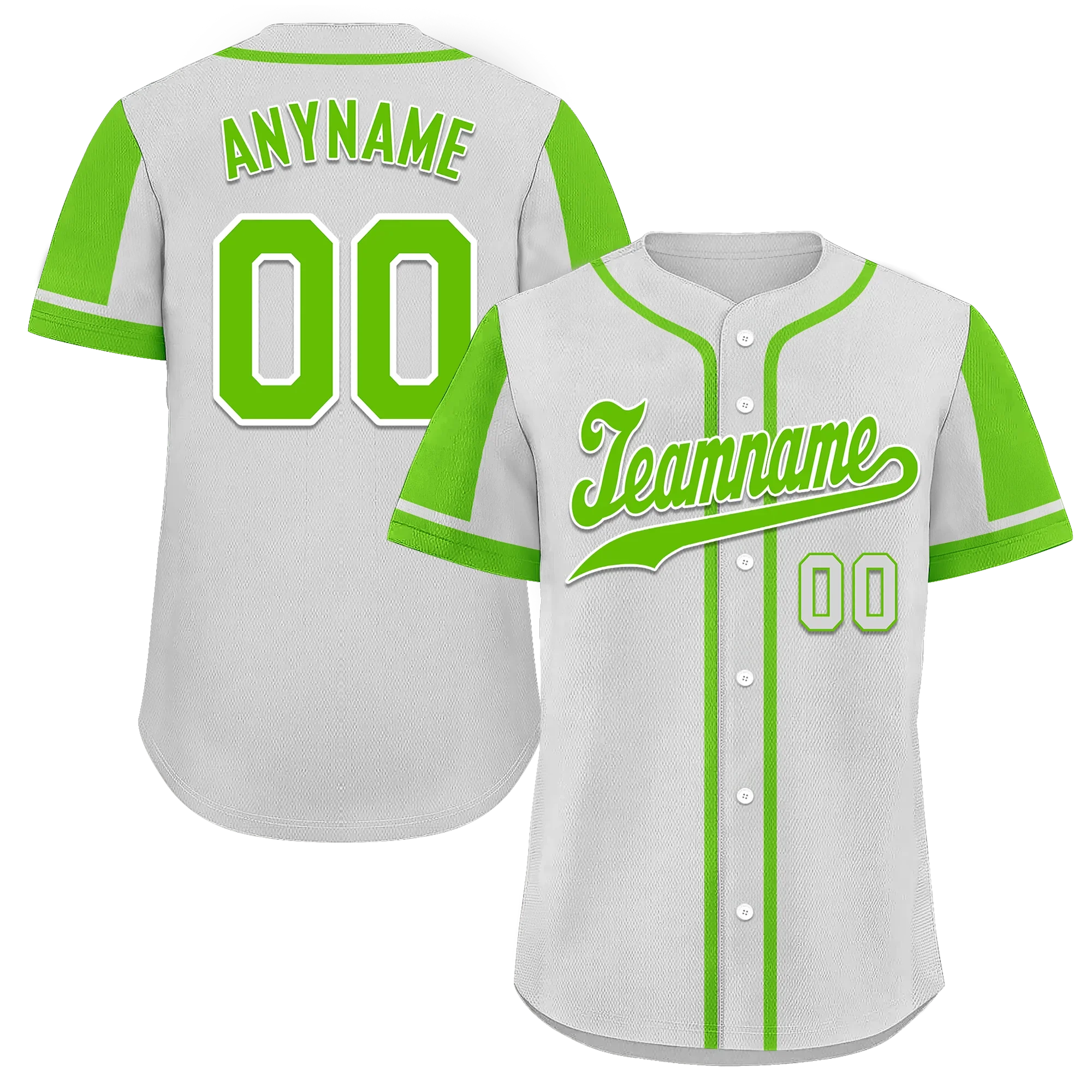 Custom Gray Green Raglan Sleeves Personalized Authentic Baseball Jersey BSBJ01-D017190 - Coolcustomize