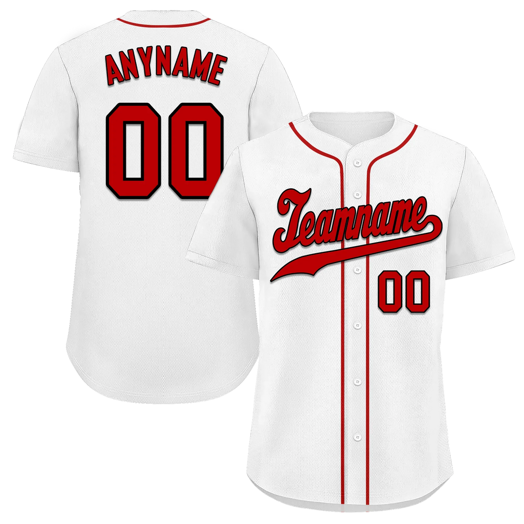 Custom White Classic Style Red Personalized Authentic Baseball Jersey BSBJ01-bd0faa0 - Coolcustomize