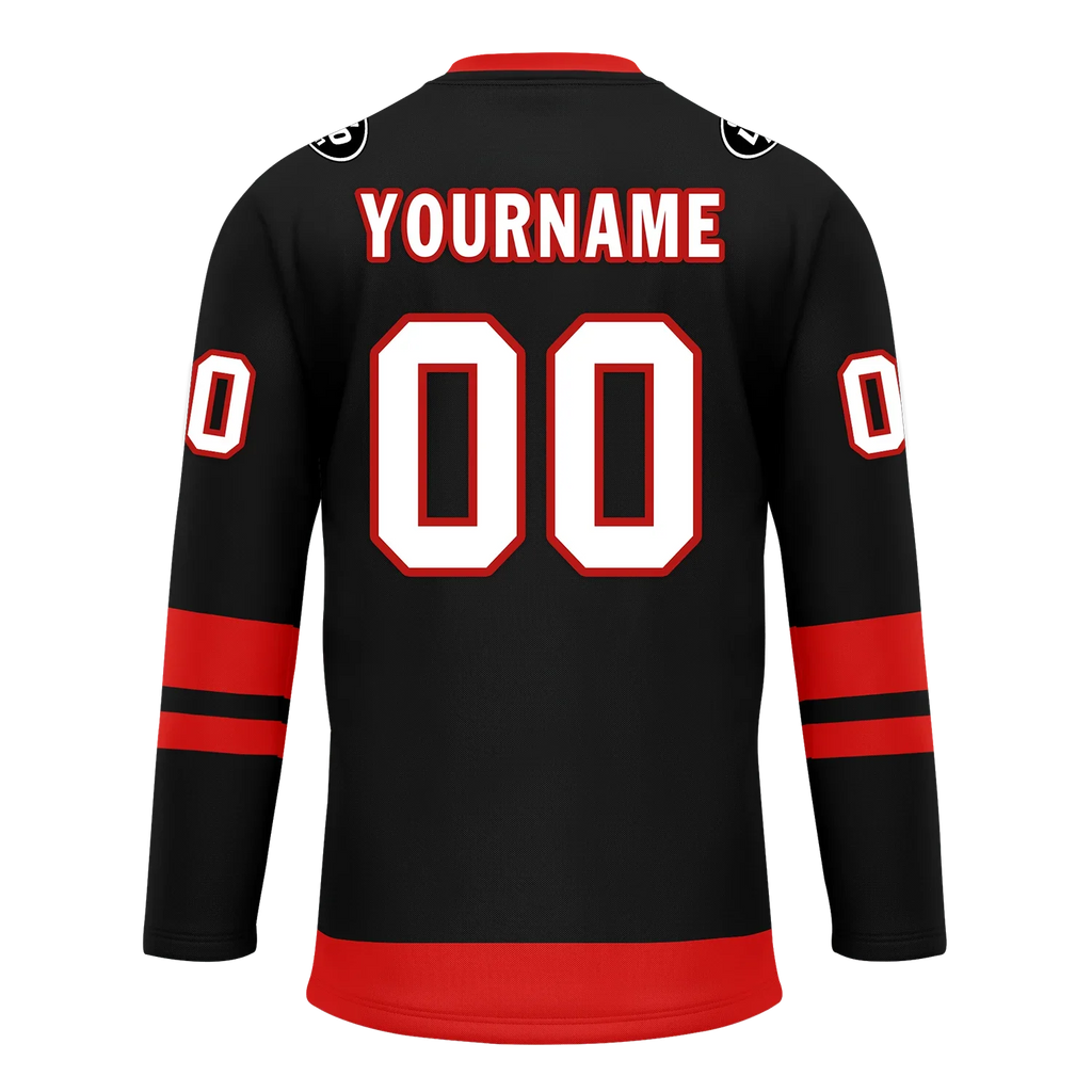Custom Black Red Personalized Hockey Jersey HCKJ01-D0a700b - Coolcustomize