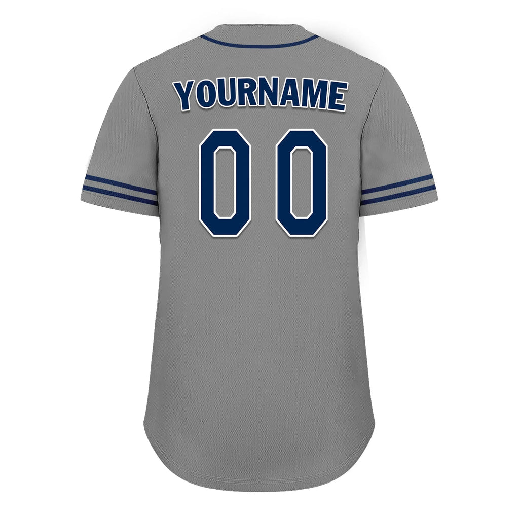Custom Grey Classic Style Blue Personalized Authentic Baseball Jersey UN002-bd0b00d8-ac - Coolcustomize