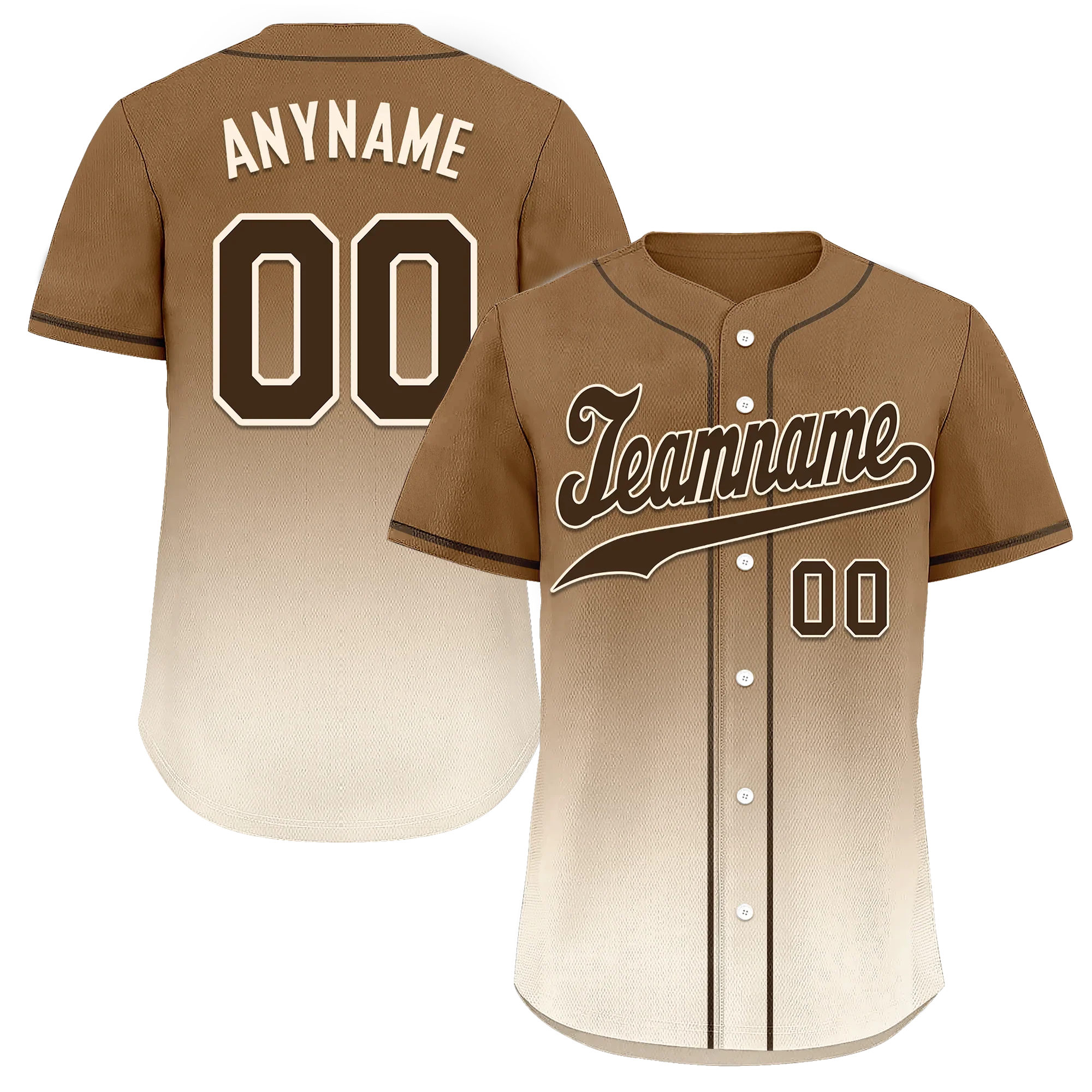 Custom Brown White Fade Fashion Personalized Authentic Baseball Jersey BSBJ01-D0a70fe - Coolcustomize