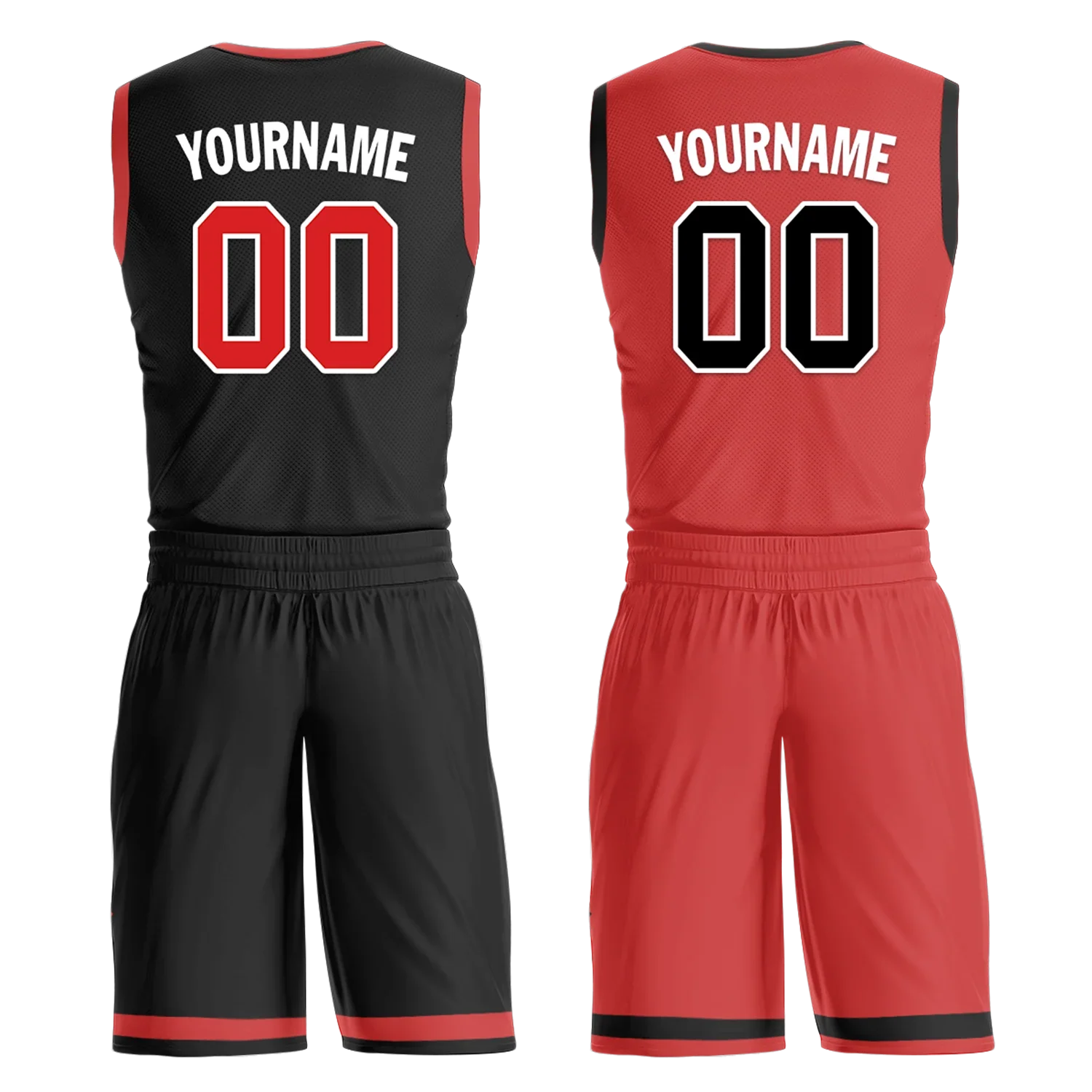 Custom Black White Classic Style Reversible Basketball Uniform Personalized COOLMAX BBJR-D017006 - Coolcustomize