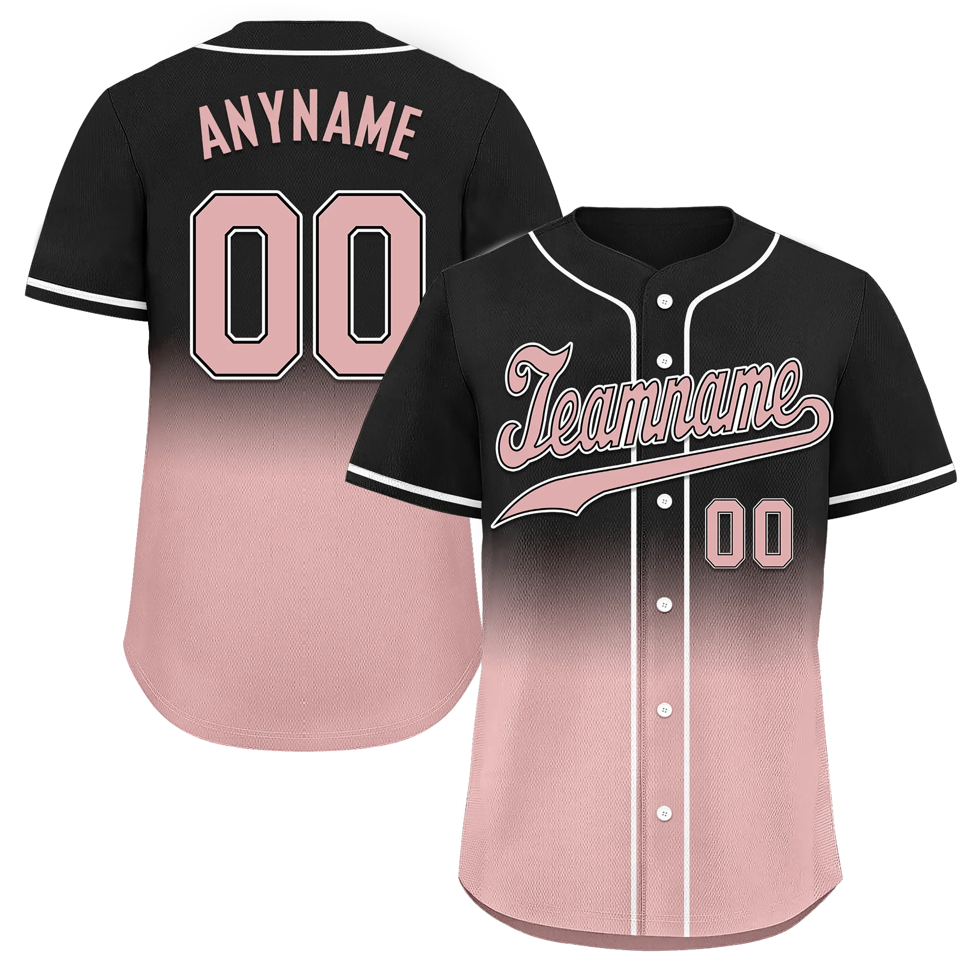 Custom Black Pink Fade Fashion Personalized Authentic Baseball Jersey BSBJ01-D0a70d9 - Coolcustomize