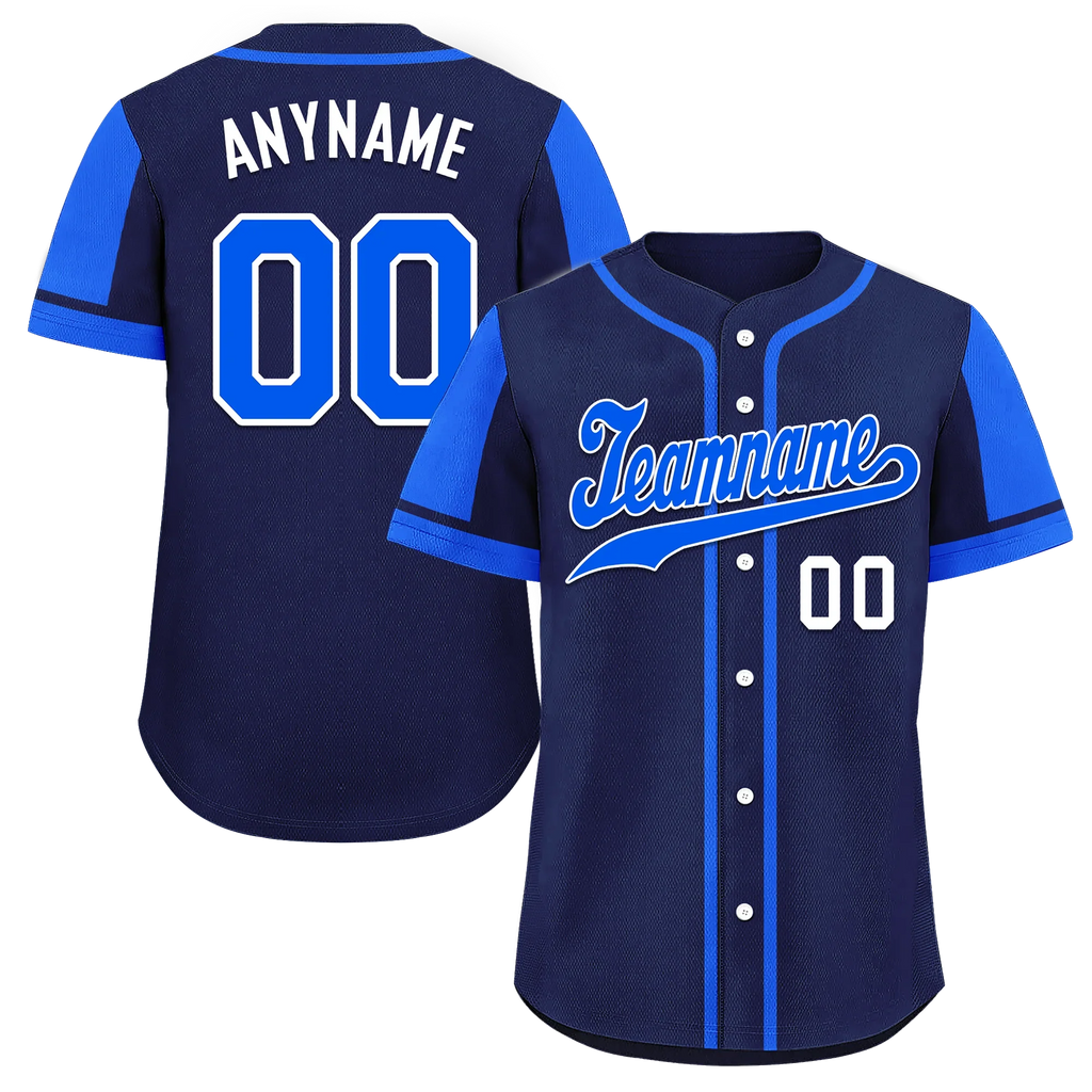 Custom Blue Raglan Sleeves Personalized Authentic Baseball Jersey BSBJ01-D017183 - Coolcustomize