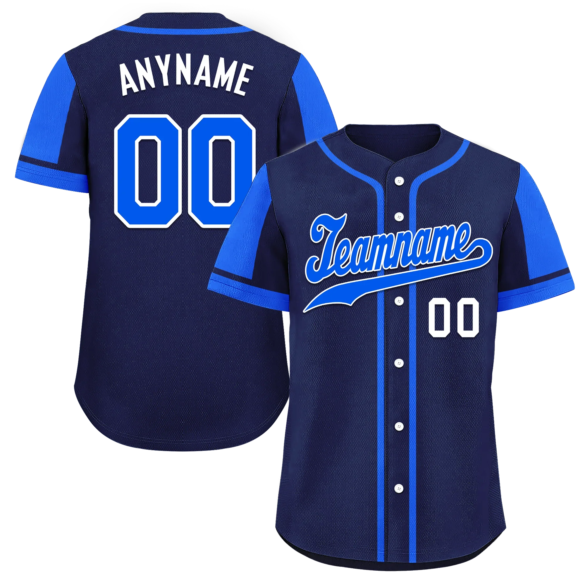 Custom Blue Raglan Sleeves Personalized Authentic Baseball Jersey BSBJ01-D017183 - Coolcustomize