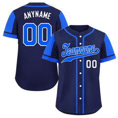 Custom Blue Raglan Sleeves Personalized Authentic Baseball Jersey BSBJ01-D017183