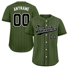 Custom Green Stripe Fashion Personalized Authentic Baseball Jersey BSBJ01-D017257