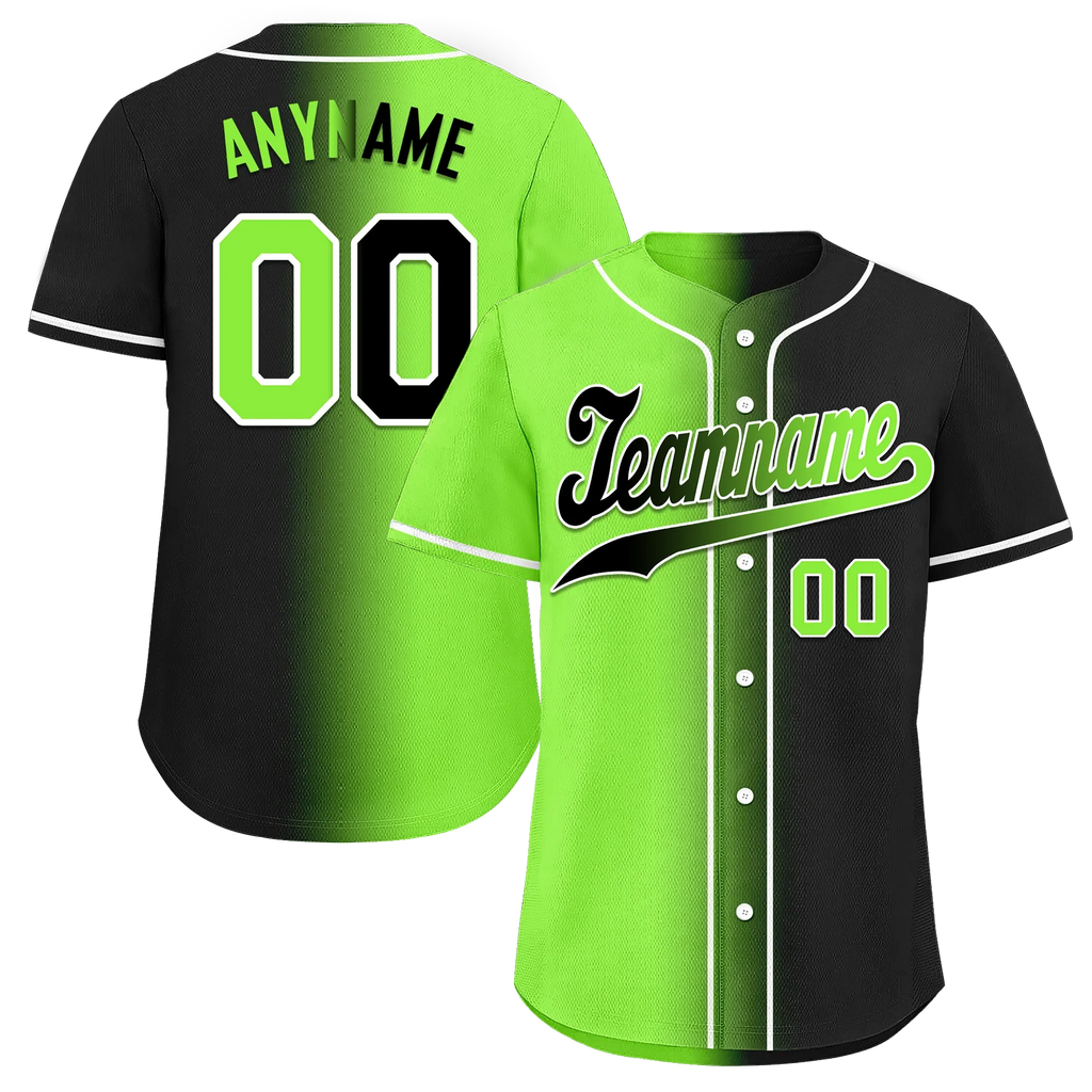 Custom Green Black Gradient Fashion Personalized Authentic Baseball Jersey BSBJ01-D0a709c - Coolcustomize