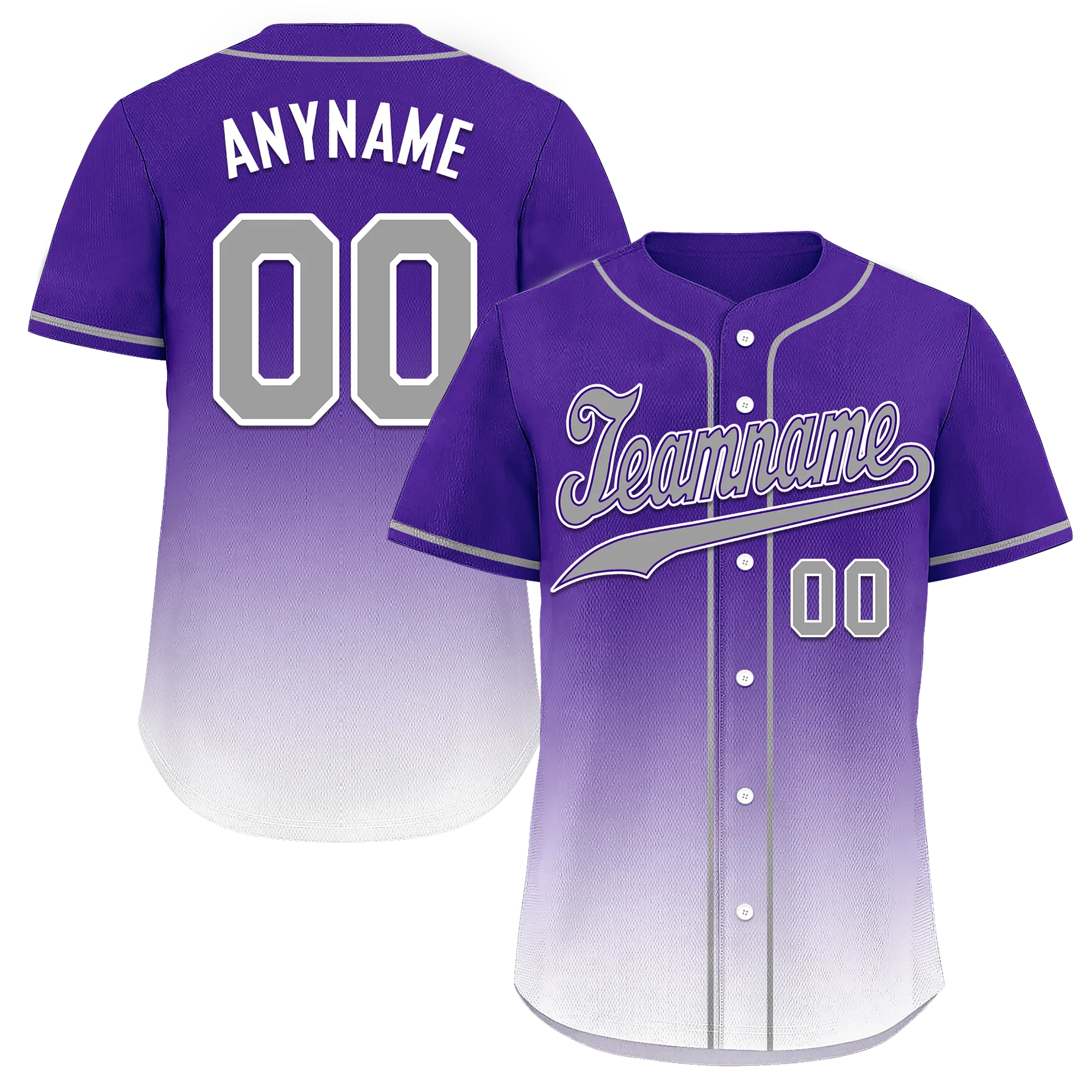Custom Purple White Fade Fashion Personalized Authentic Baseball Jersey BSBJ01-D0a70eb - Coolcustomize