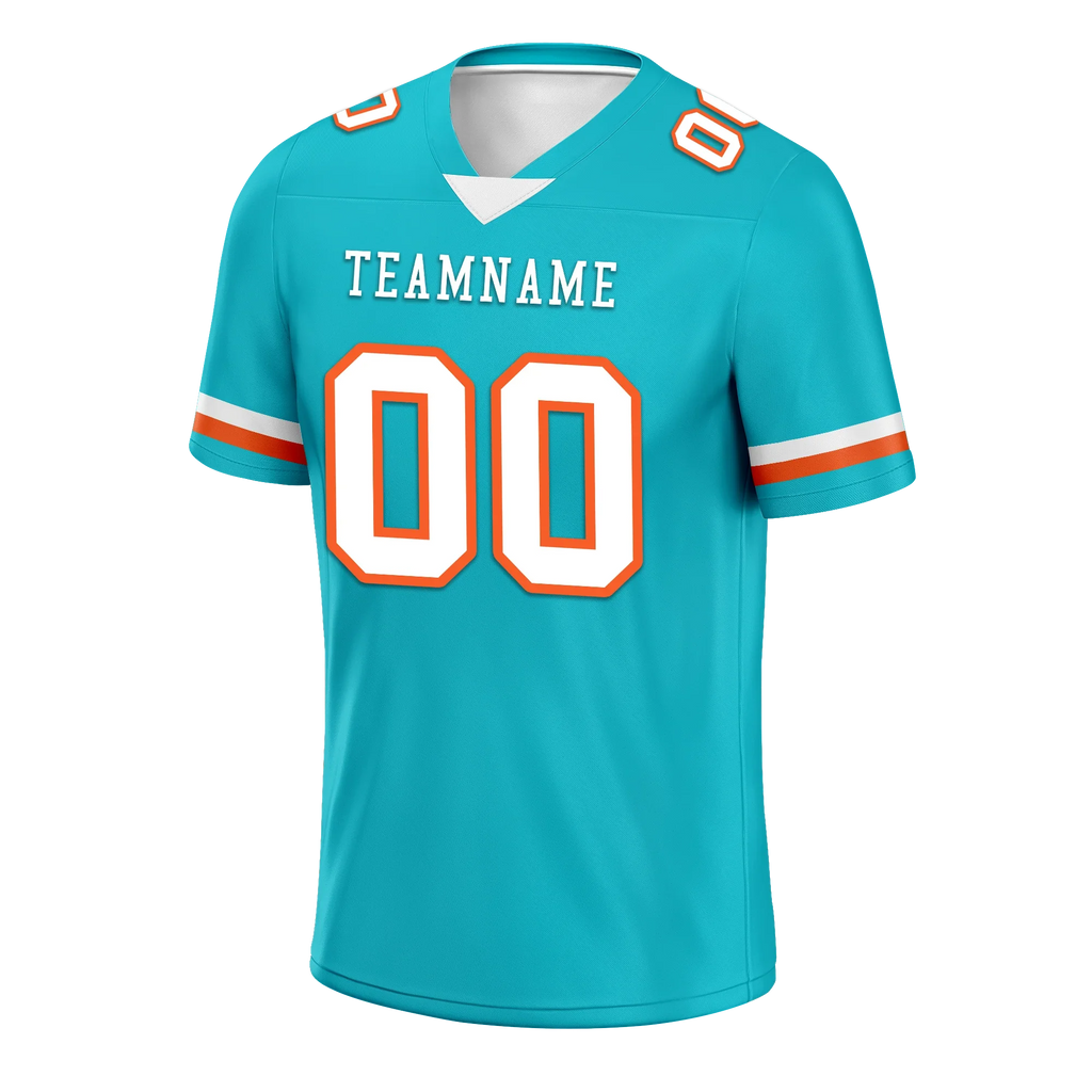Custom Cyan Classic Style Personalized Authentic Football Jersey FBJ02-bd0a70ba - Coolcustomize