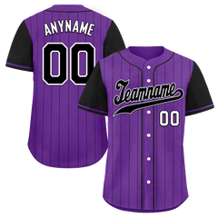 Custom Purple Black Stripe Fashion Personalized Authentic Baseball Jersey BSBJ01-D017255