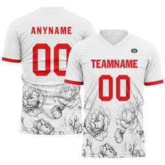 Custom White Red Soccer Sets Jersey Personalized SCJ101-D28030