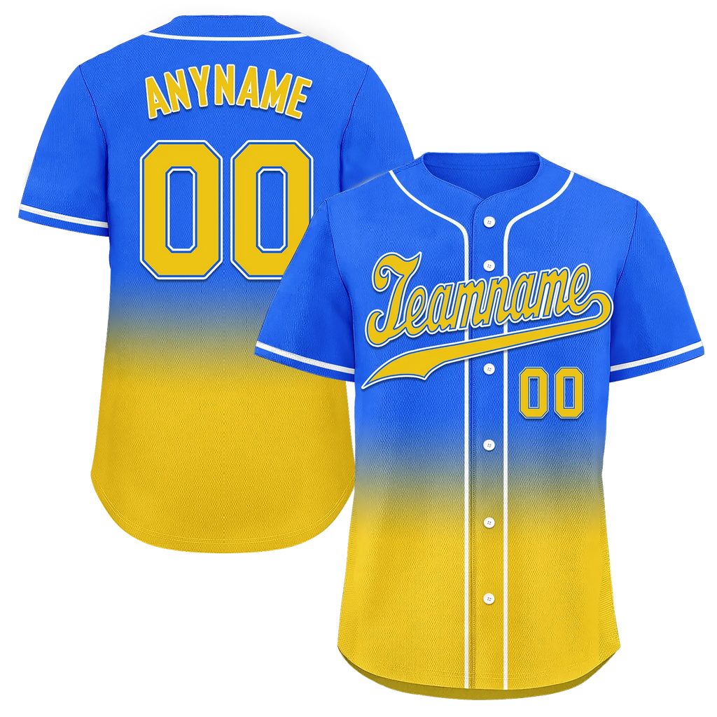 Custom Blue Yellow Fade Fashion Personalized Authentic Baseball Jersey BSBJ01-D0a70c0 - Coolcustomize