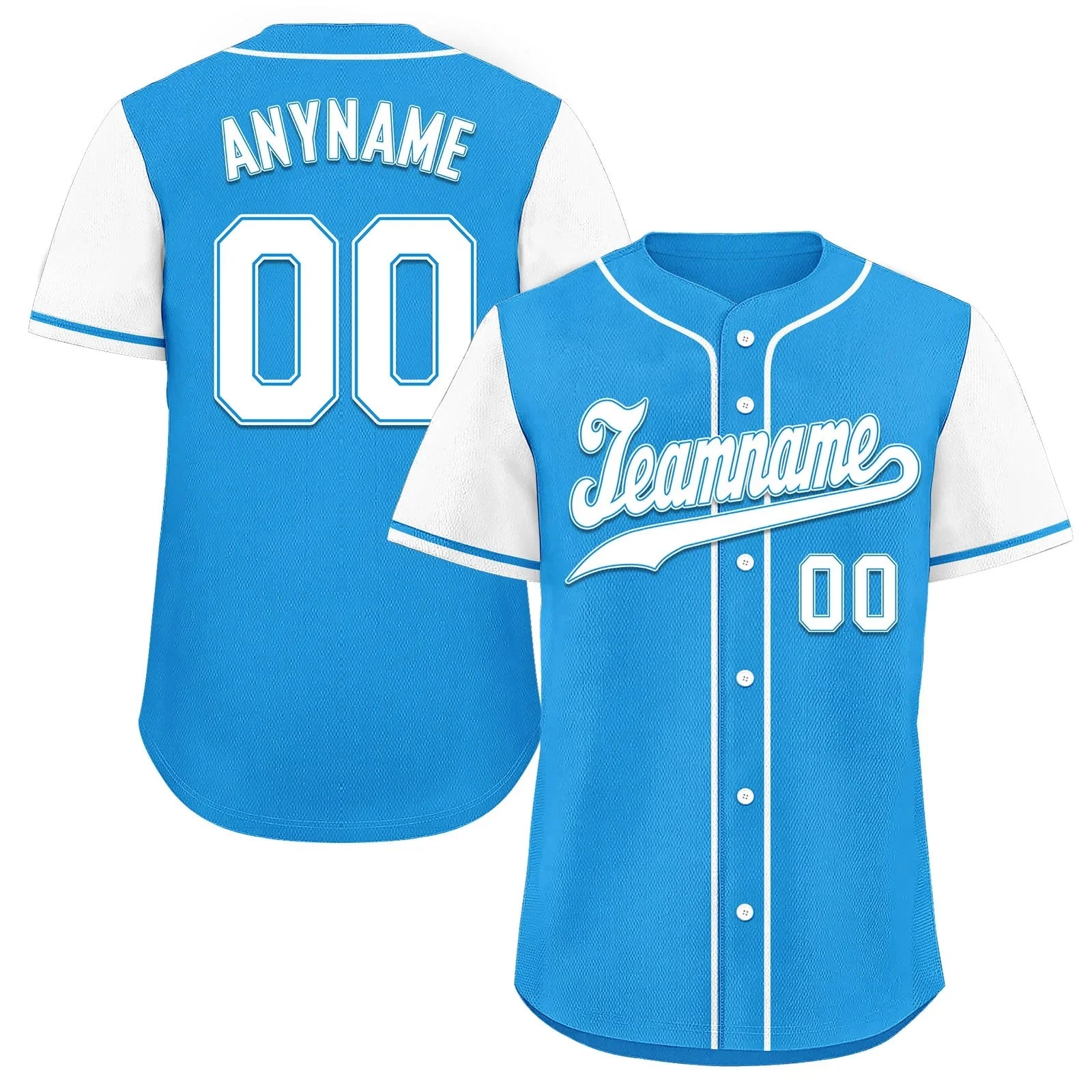 Custom Blue White Raglan Sleeves Personalized Authentic Baseball Jersey BSBJ01-D020200-2 - Coolcustomize