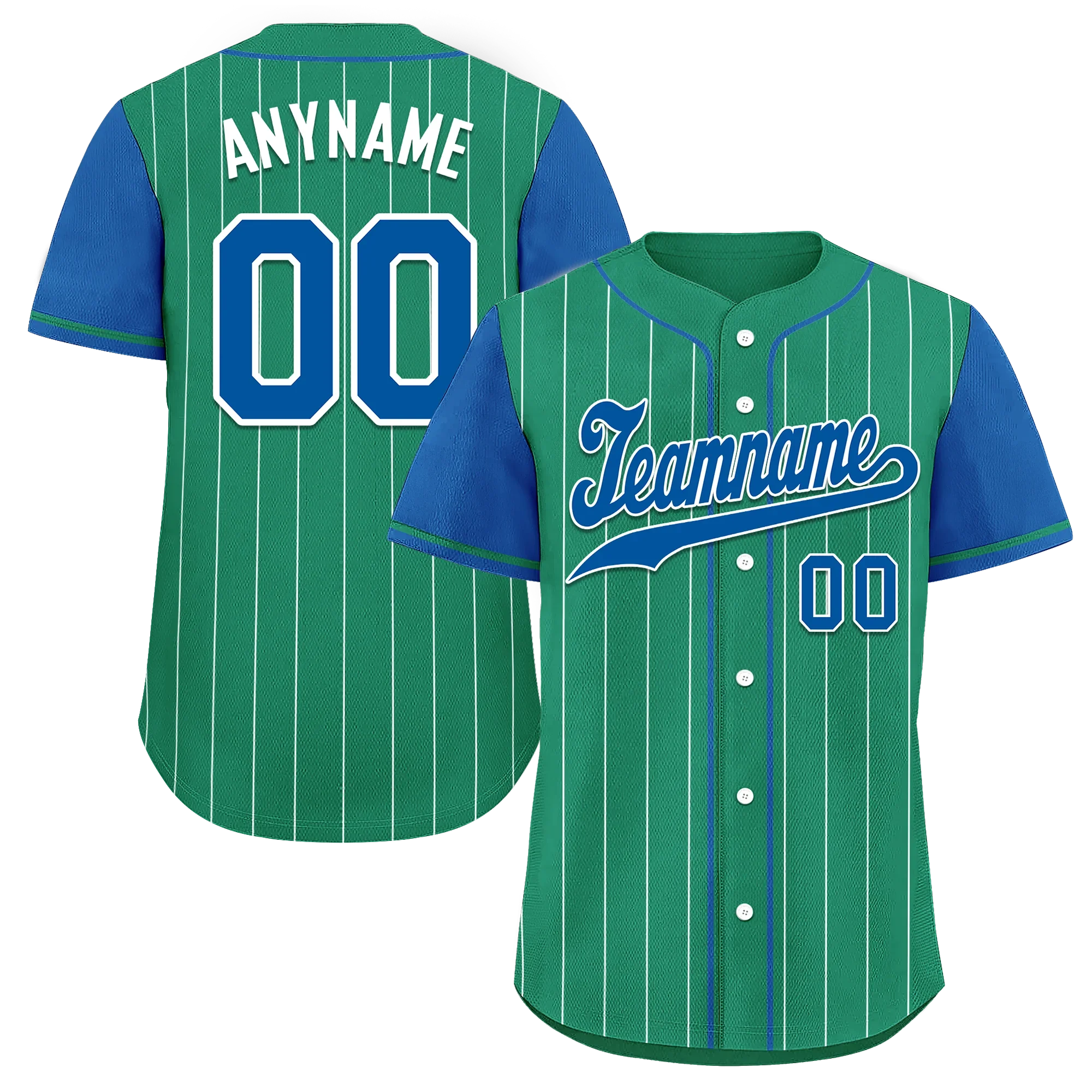 Custom Green Blue Stripe Fashion Personalized Authentic Baseball Jersey BSBJ01-D017245 - Coolcustomize