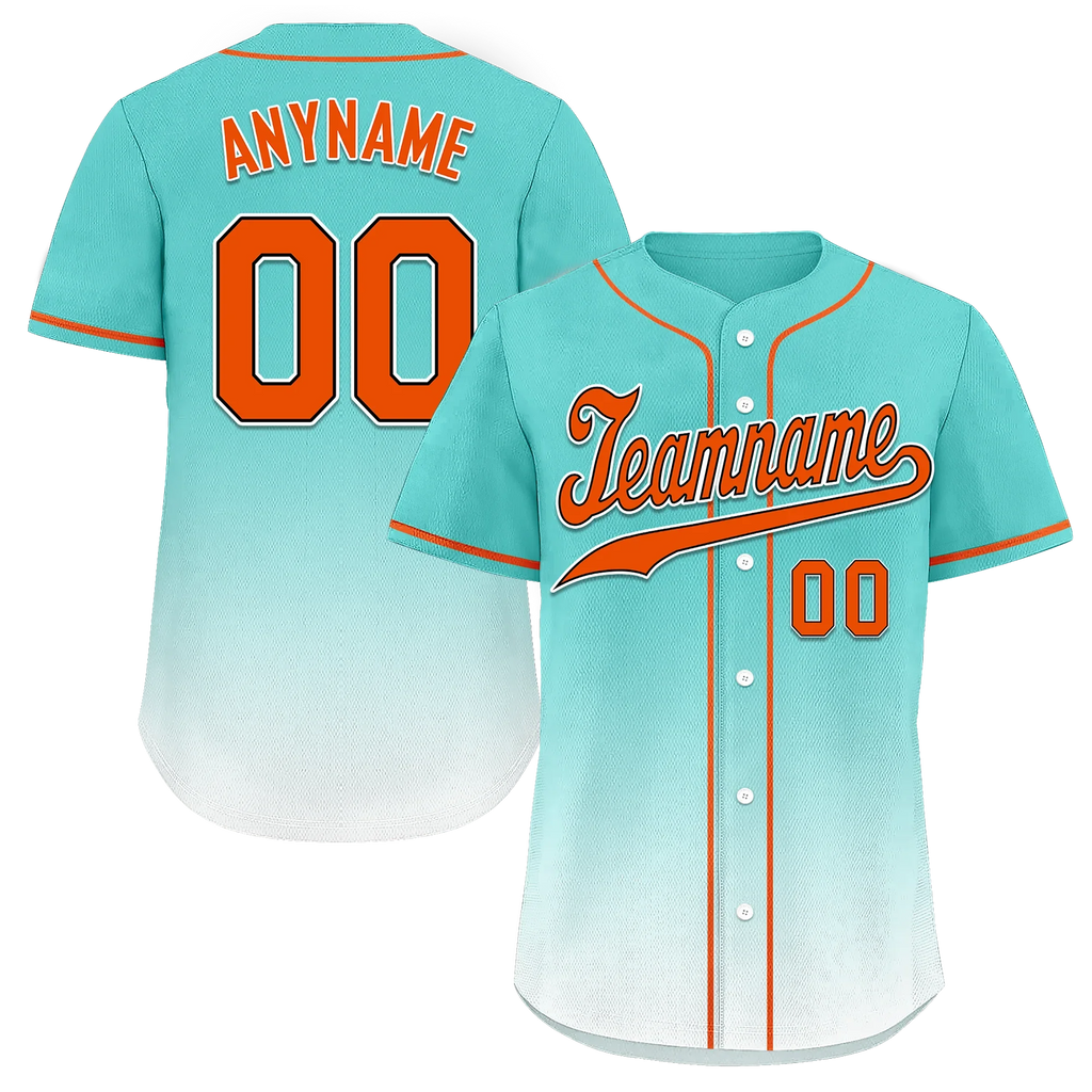 Custom Cyan White Fade Fashion Personalized Authentic Baseball Jersey BSBJ01-D0a70e8 - Coolcustomize