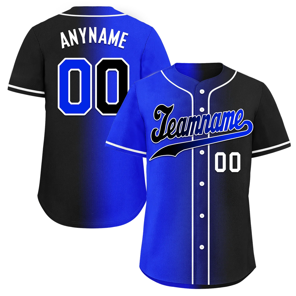 Custom Blue Black Gradient Fashion Personalized Authentic Baseball Jersey BSBJ01-D0a709e - Coolcustomize