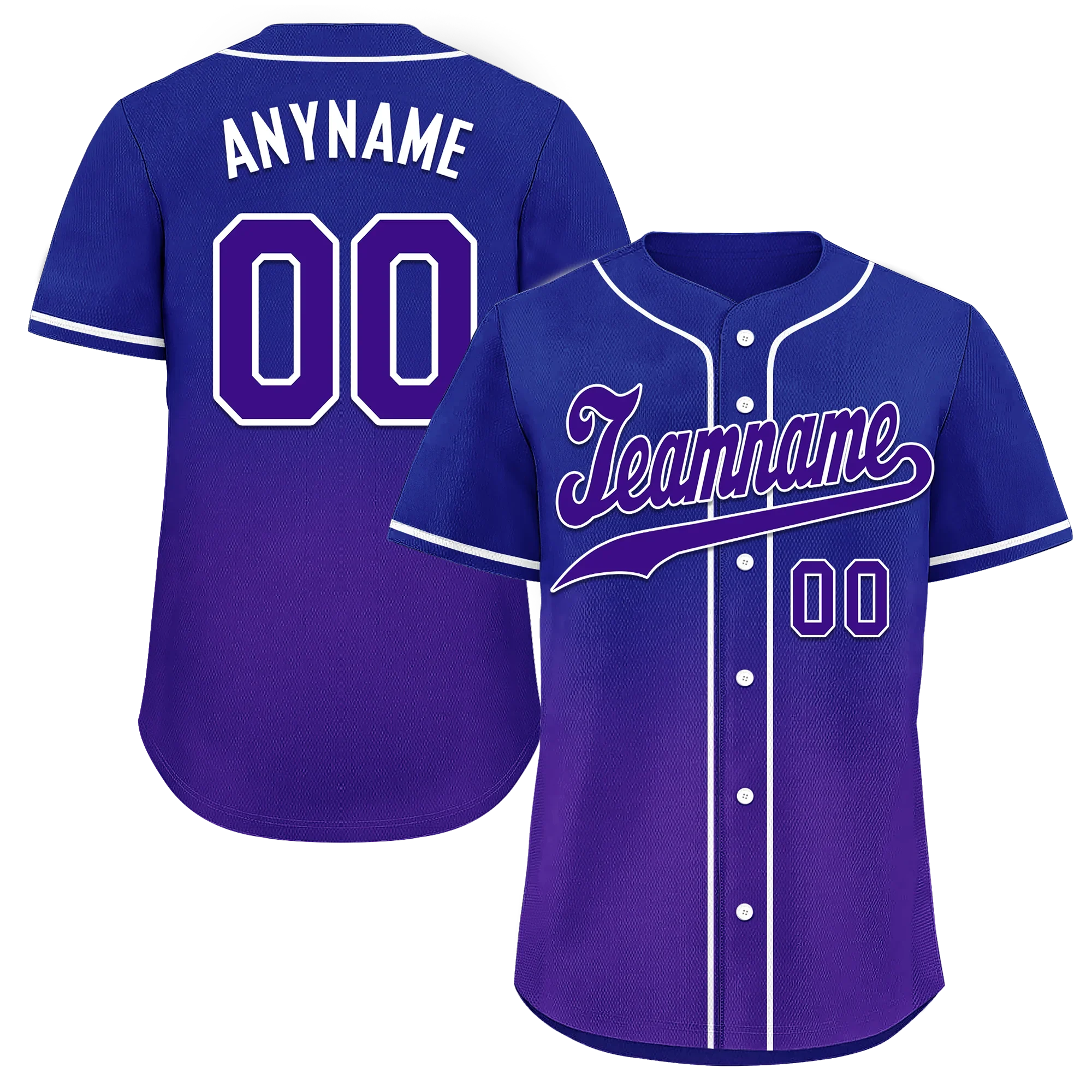 Custom Blue Purple Fade Fashion Personalized Authentic Baseball Jersey BSBJ01-D0a70ea - Coolcustomize