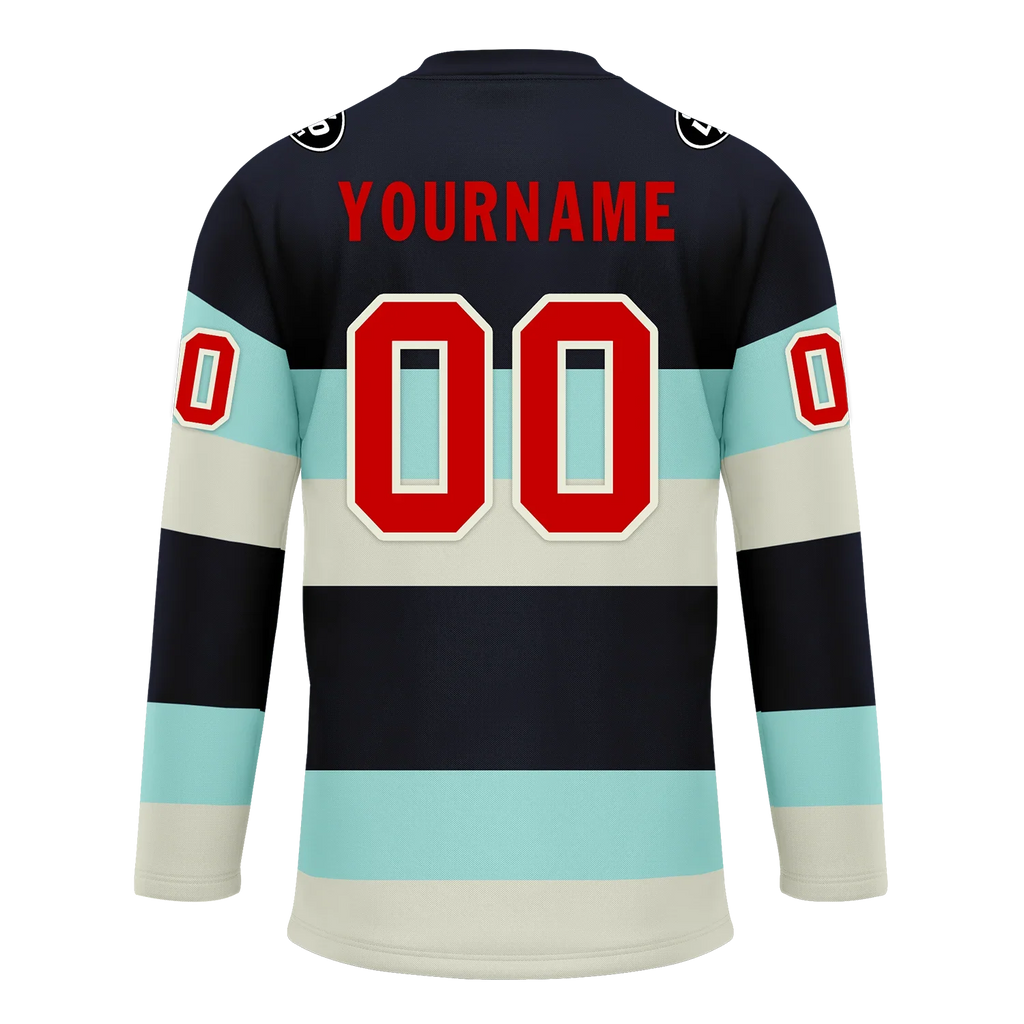 Custom Black White Personalized Hockey Jersey HCKJ01-D0a70db - Coolcustomize
