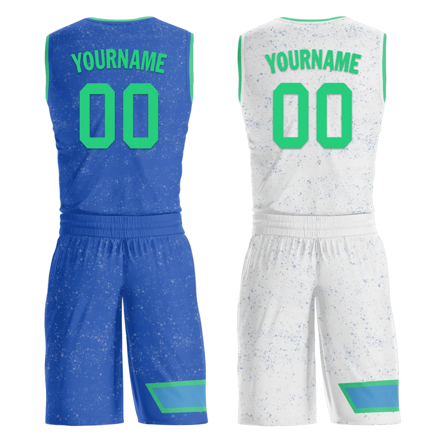 Custom Blue White Classic Style Reversible Basketball Uniform Personalized Ordinary BBJR-D017009 - Coolcustomize
