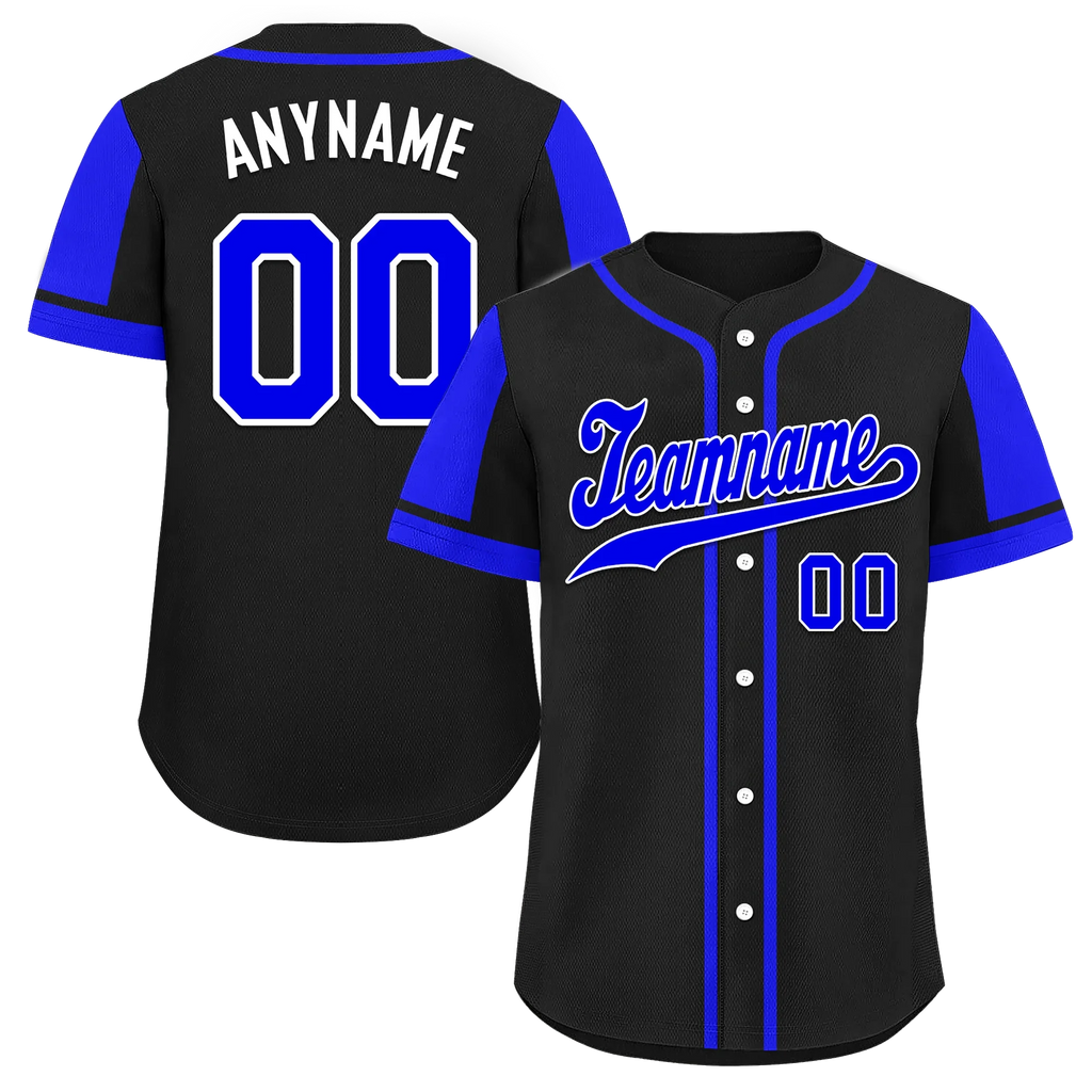Custom Blue Black Raglan Sleeves Personalized Authentic Baseball Jersey BSBJ01-D017169 - Coolcustomize