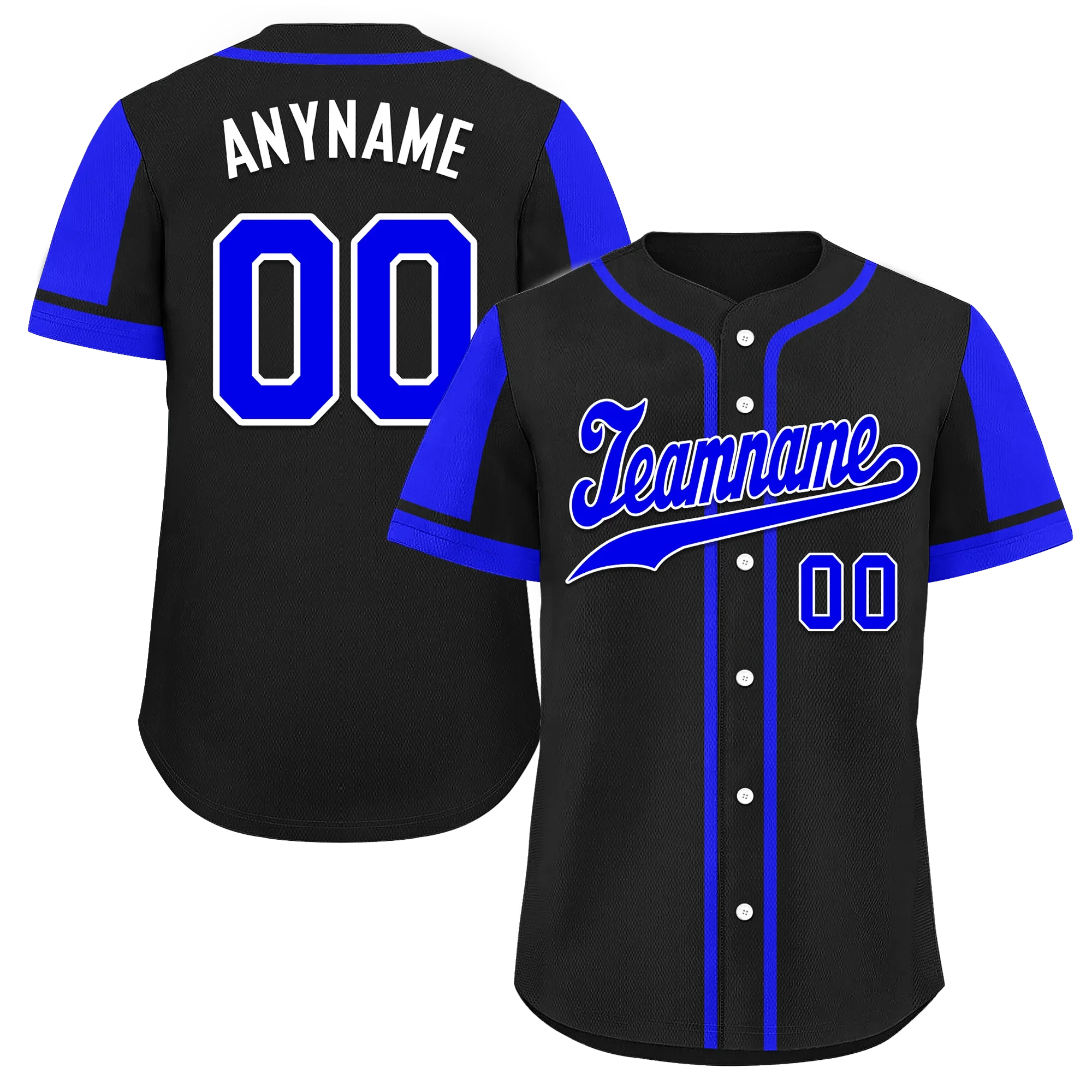 Custom Blue Black Raglan Sleeves Personalized Authentic Baseball Jersey BSBJ01-D017169 - Coolcustomize