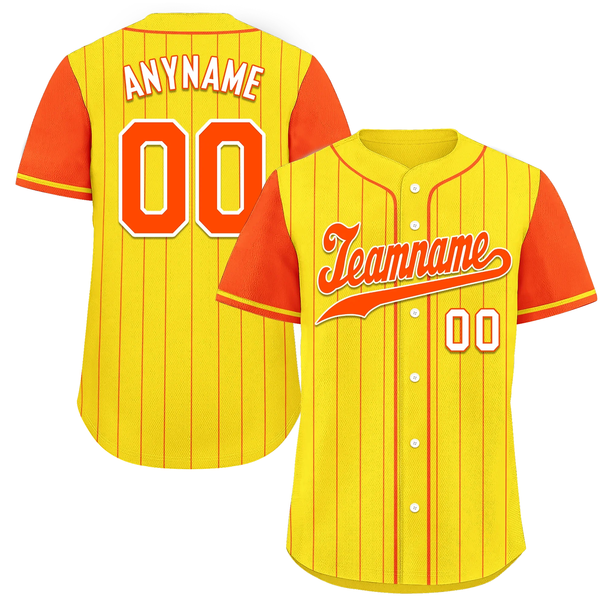 Custom Gold Orange Stripe Fashion Personalized Authentic Baseball Jersey BSBJ01-D017251 - Coolcustomize