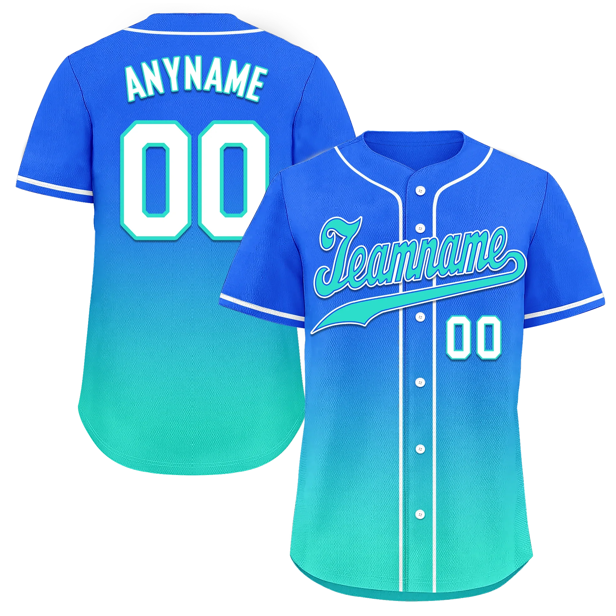 Custom Blue Cyan Fade Fashion Personalized Authentic Baseball Jersey BSBJ01-D0a70d8 - Coolcustomize