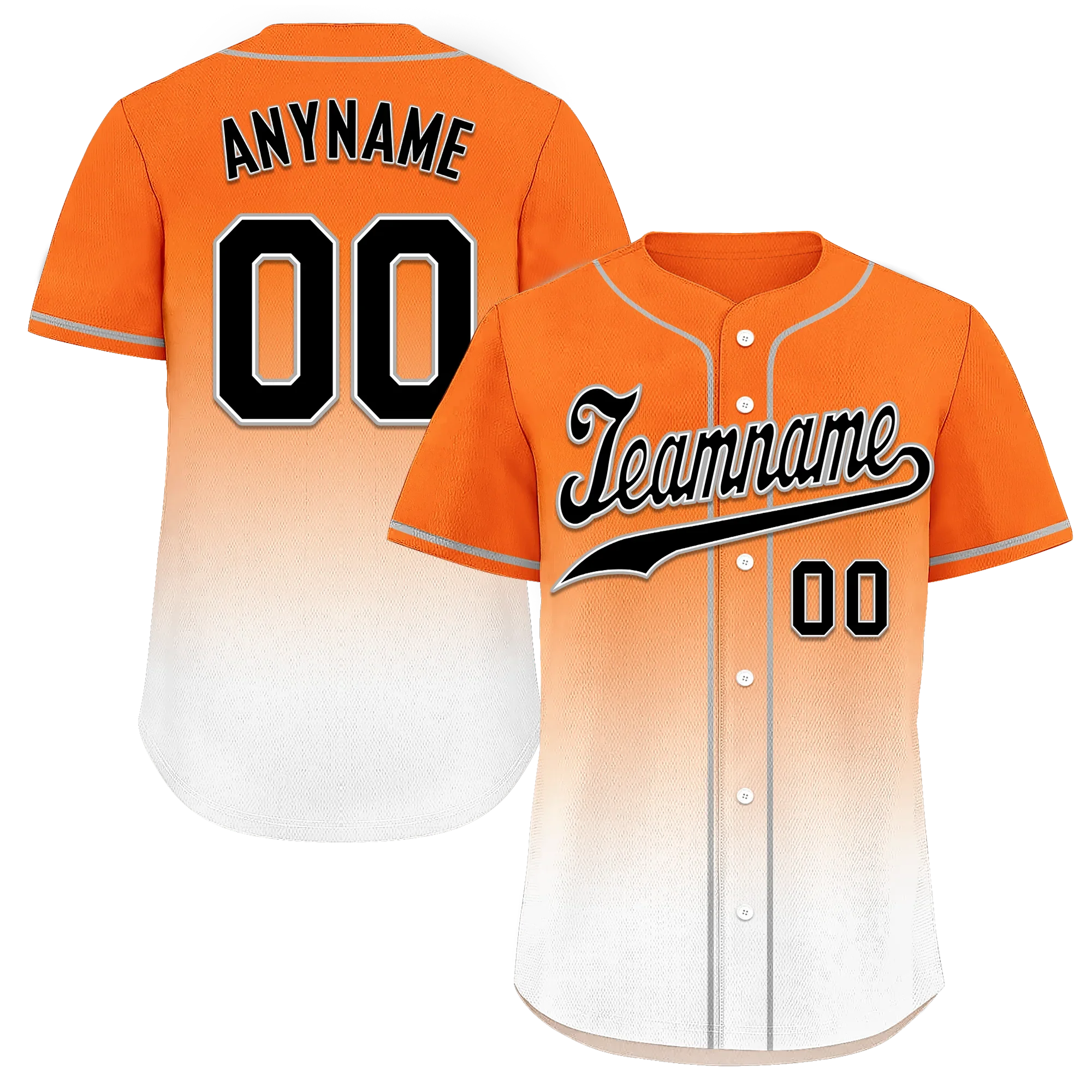 Custom Orange White Fade Fashion Personalized Authentic Baseball Jersey BSBJ01-D0a70dd - Coolcustomize