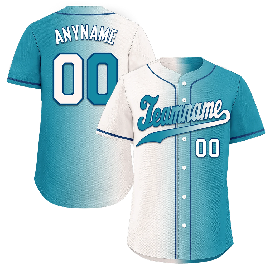 Custom White Blue Gradient Fashion Personalized Authentic Baseball Jersey BSBJ01-D0a7ab0 - Coolcustomize