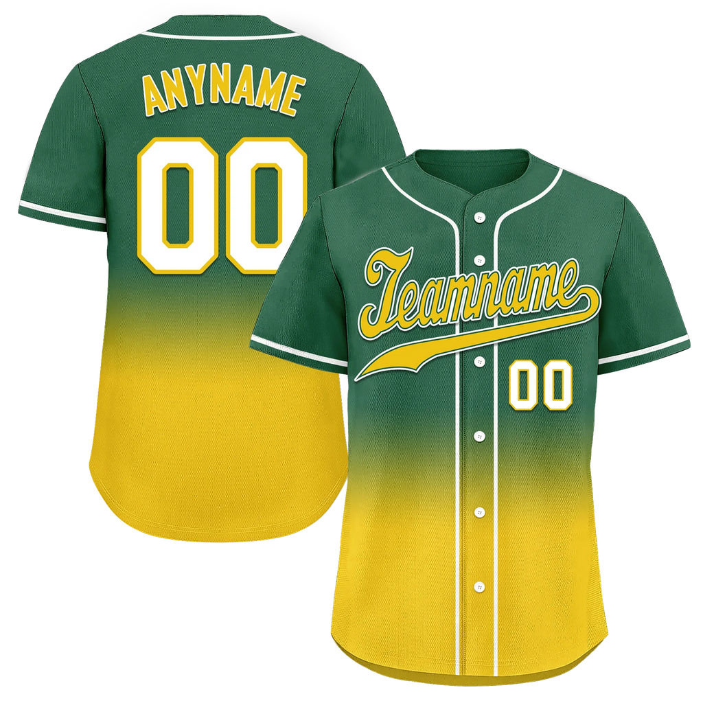 Custom Green Yellow Fade Fashion Personalized Authentic Baseball Jersey BSBJ01-D0a70ca - Coolcustomize