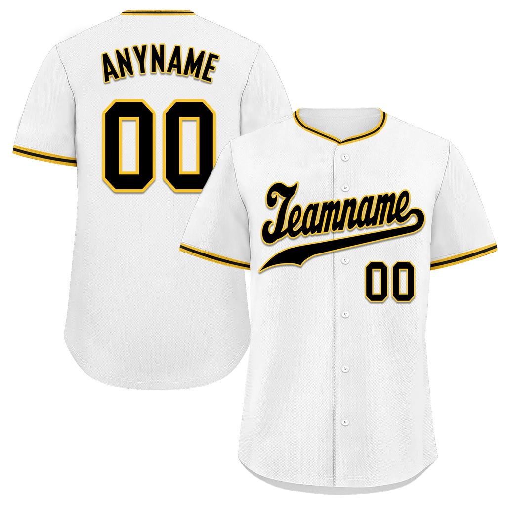 Custom White Classic Style Black Personalized Authentic Baseball Jersey BSBJ01-bd0fad8 - Coolcustomize