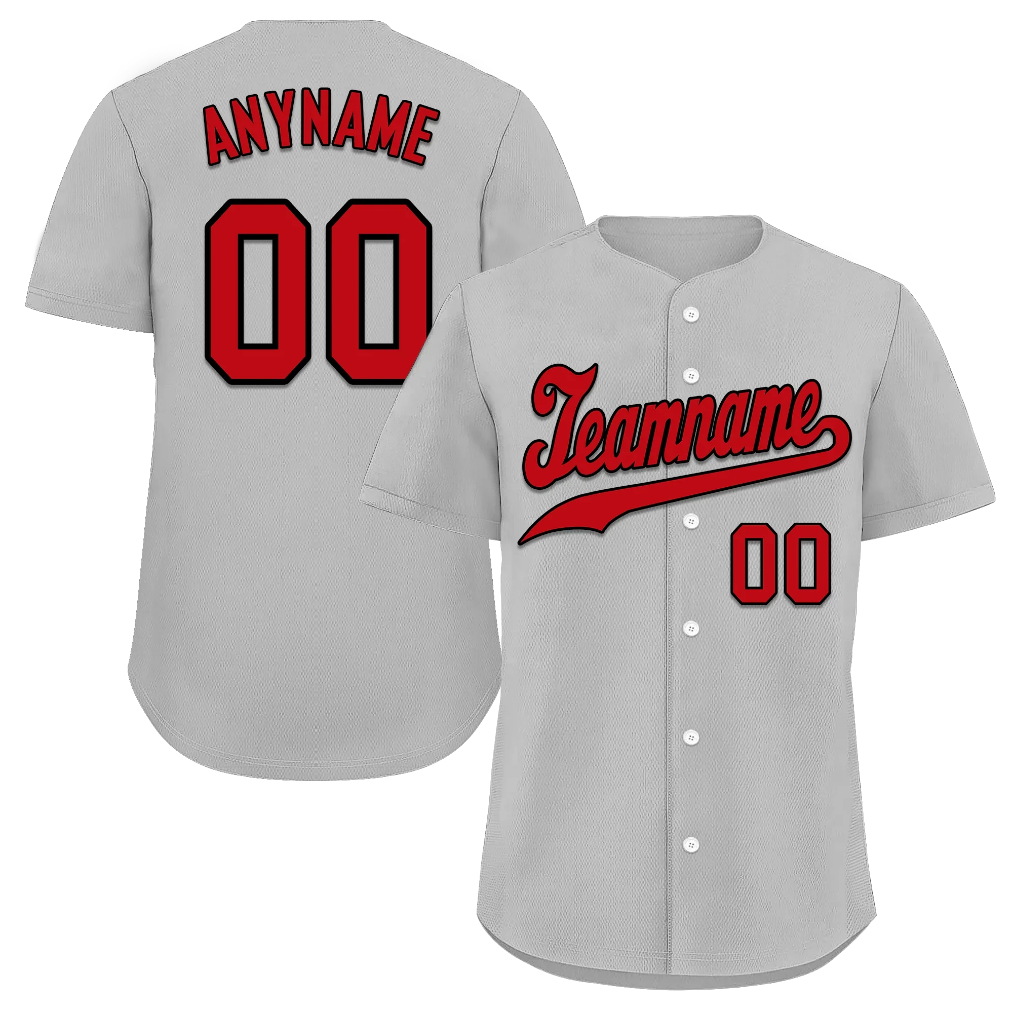Custom Grey Classic Style Red Personalized Authentic Baseball Jersey BSBJ01-bd0fae0 - Coolcustomize