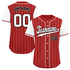 Custom Red White Stripe Fashion Personalized Authentic Baseball Jersey BSBJ01-D017222