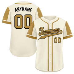 Custom Beige Raglan Sleeves Personalized Authentic Baseball Jersey BSBJ01-D017201