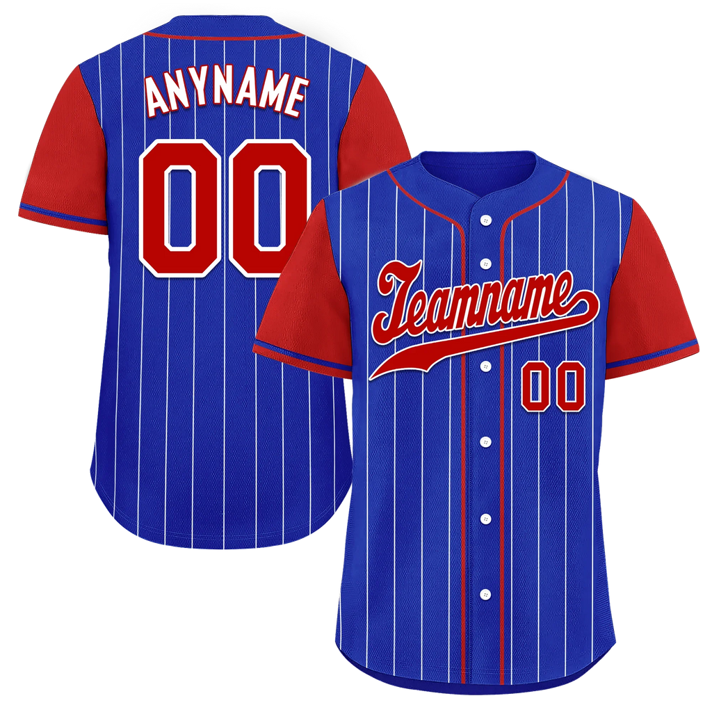 Custom Blue Red Stripe Fashion Personalized Authentic Baseball Jersey BSBJ01-D017215 - Coolcustomize