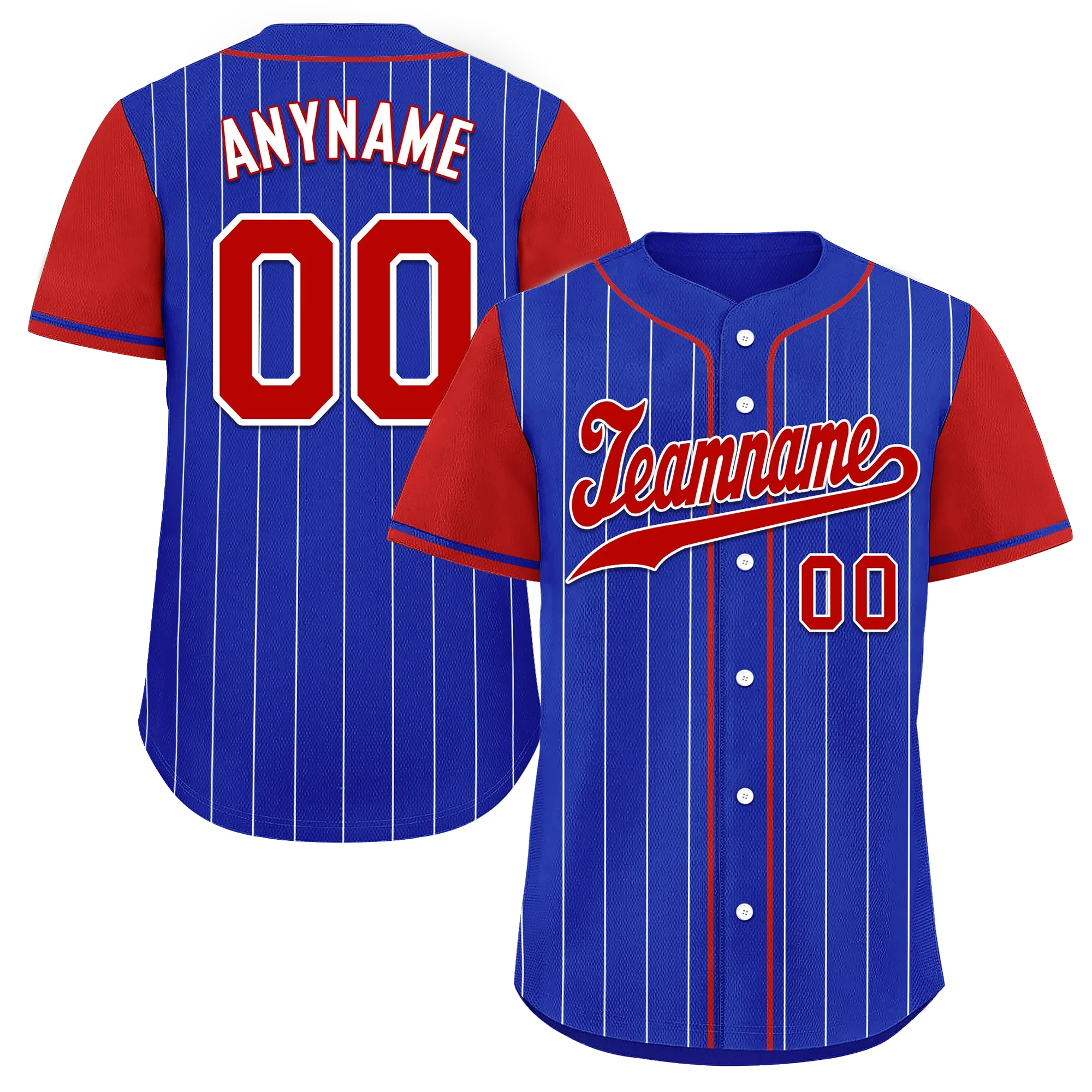 Custom Blue Red Stripe Fashion Personalized Authentic Baseball Jersey BSBJ01-D017215 - Coolcustomize