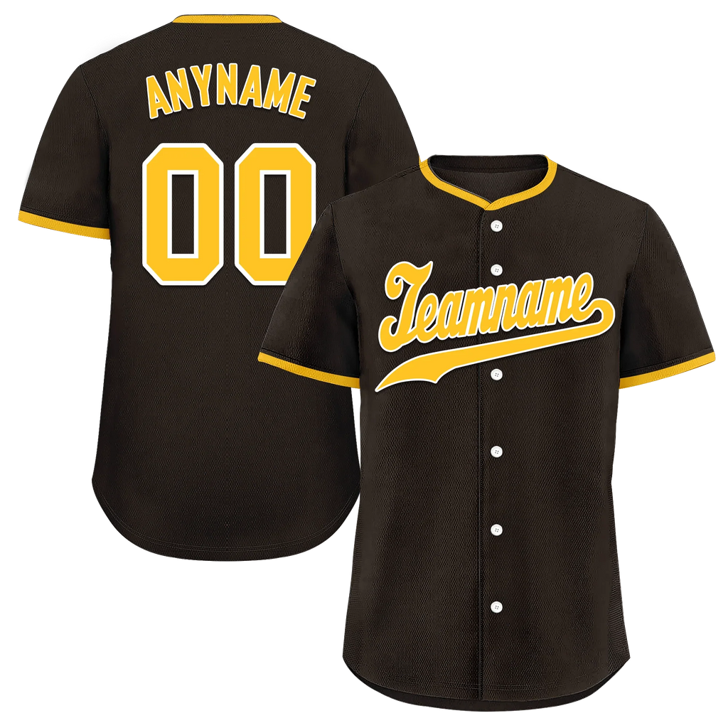 Custom Black Classic Style Yellow Personalized Authentic Baseball Jersey BSBJ01-bd0faee - Coolcustomize