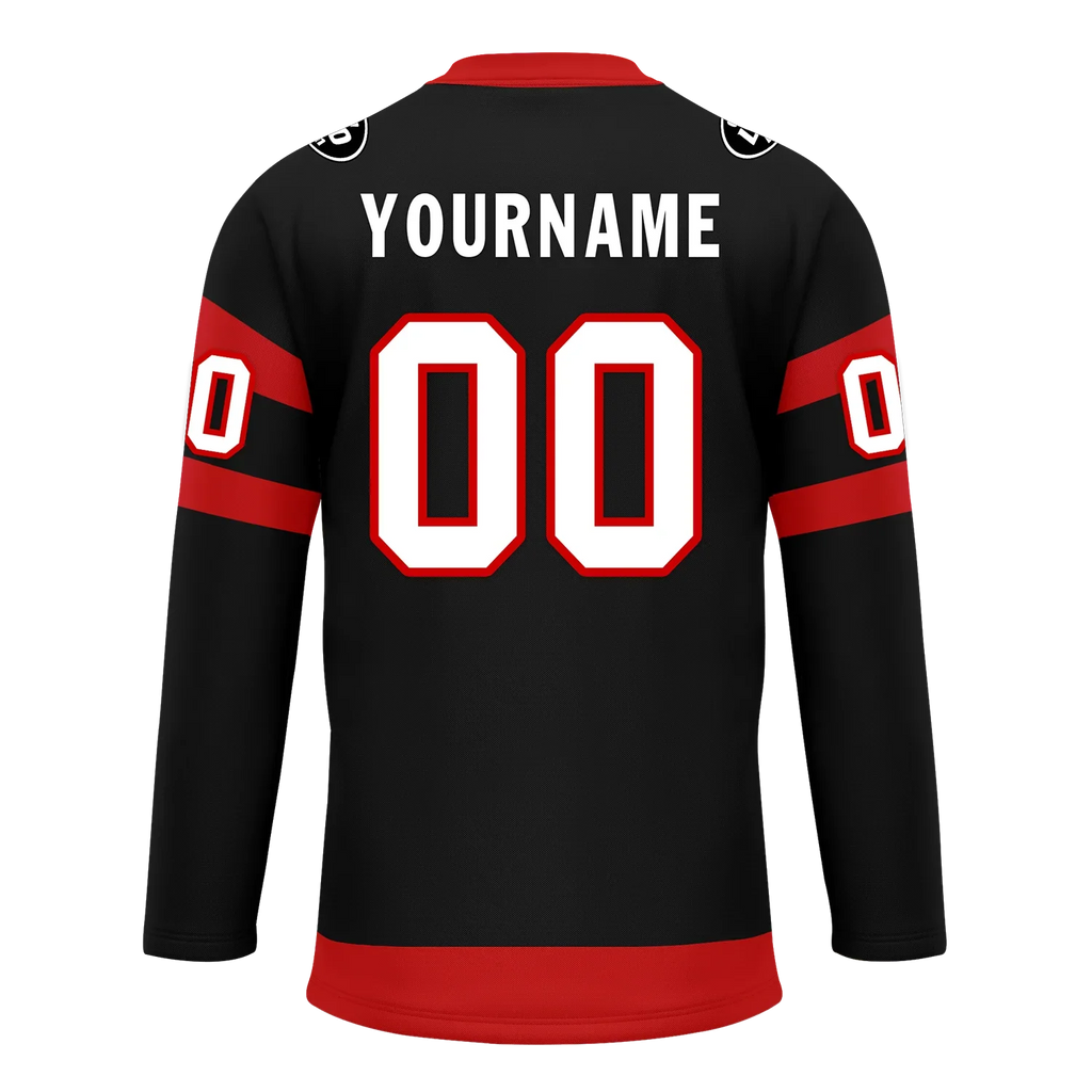 Custom Black Red Personalized Hockey Jersey HCKJ01-D0a70b0 - Coolcustomize