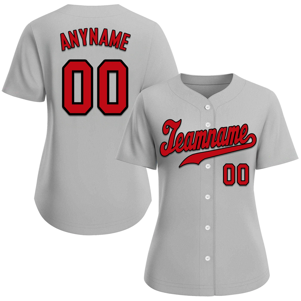 Custom Grey Classic Style Red Personalized Authentic Baseball Jersey BSBJ01-bd0fae0 - Coolcustomize