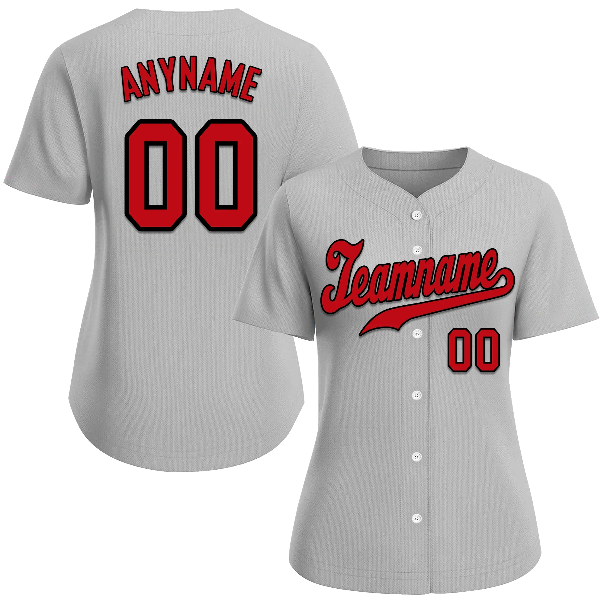 Custom Grey Classic Style Red Personalized Authentic Baseball Jersey BSBJ01-bd0fae0 - Coolcustomize